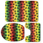 Cannabis Rasta Pattern Print 3 Piece Bath Mat Set