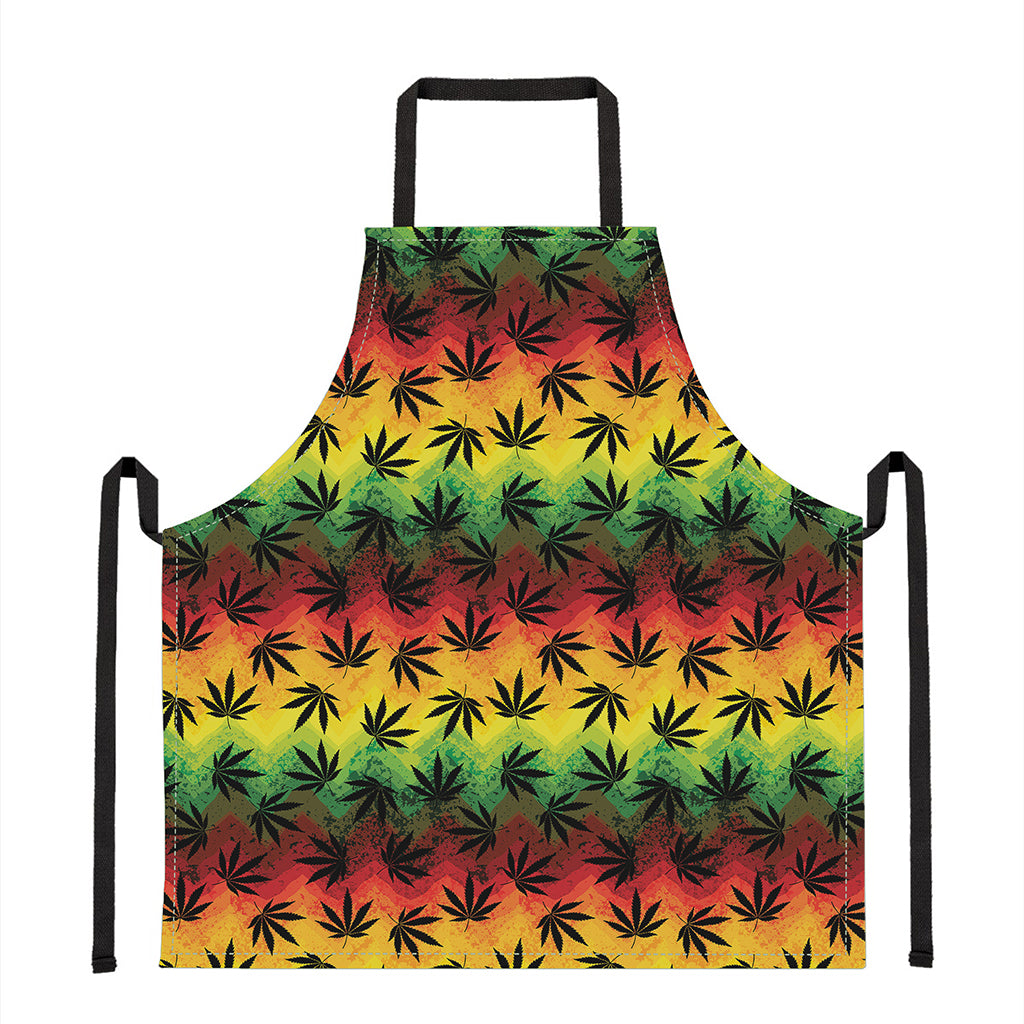 Cannabis Rasta Pattern Print Apron