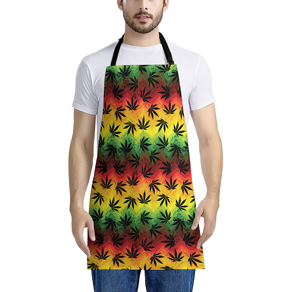 Cannabis Rasta Pattern Print Apron