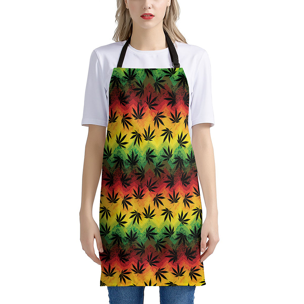 Cannabis Rasta Pattern Print Apron