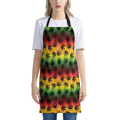 Cannabis Rasta Pattern Print Apron