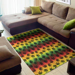 Cannabis Rasta Pattern Print Area Rug