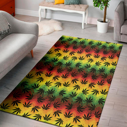 Cannabis Rasta Pattern Print Area Rug