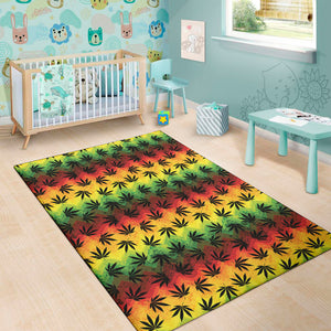 Cannabis Rasta Pattern Print Area Rug