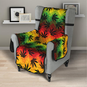 Cannabis Rasta Pattern Print Armchair Protector