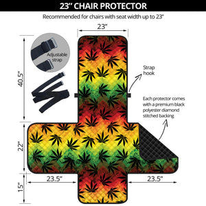 Cannabis Rasta Pattern Print Armchair Protector