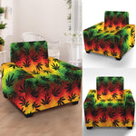 Cannabis Rasta Pattern Print Armchair Slipcover