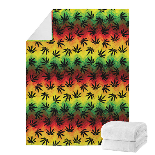 Cannabis Rasta Pattern Print Blanket