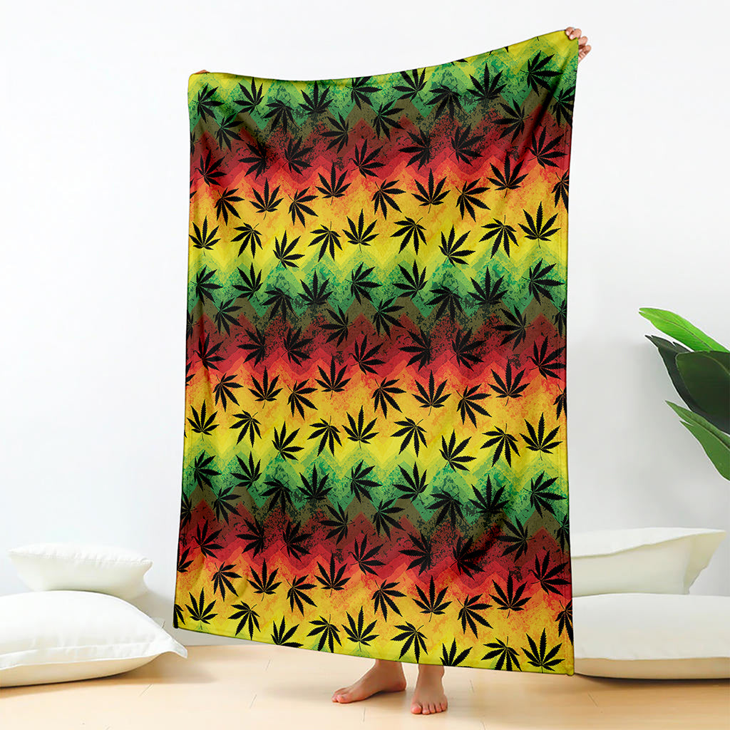 Cannabis Rasta Pattern Print Blanket