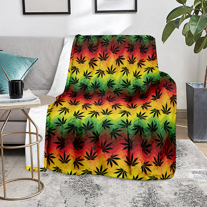 Cannabis Rasta Pattern Print Blanket