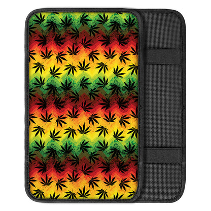 Cannabis Rasta Pattern Print Car Center Console Cover