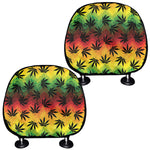 Cannabis Rasta Pattern Print Car Headrest Covers