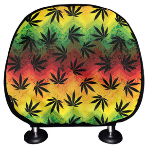 Cannabis Rasta Pattern Print Car Headrest Covers