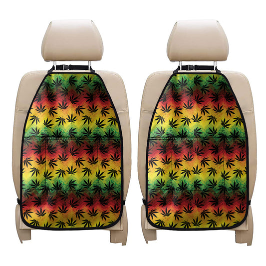 Cannabis Rasta Pattern Print Car Seat Organizers