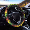 Cannabis Rasta Pattern Print Car Steering Wheel Cover