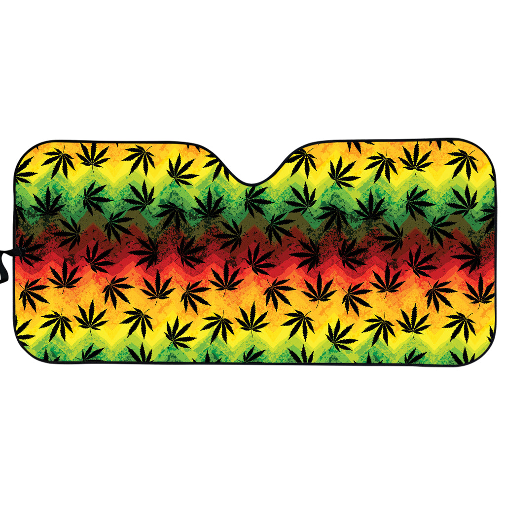 Cannabis Rasta Pattern Print Car Sun Shade