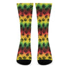 Cannabis Rasta Pattern Print Crew Socks