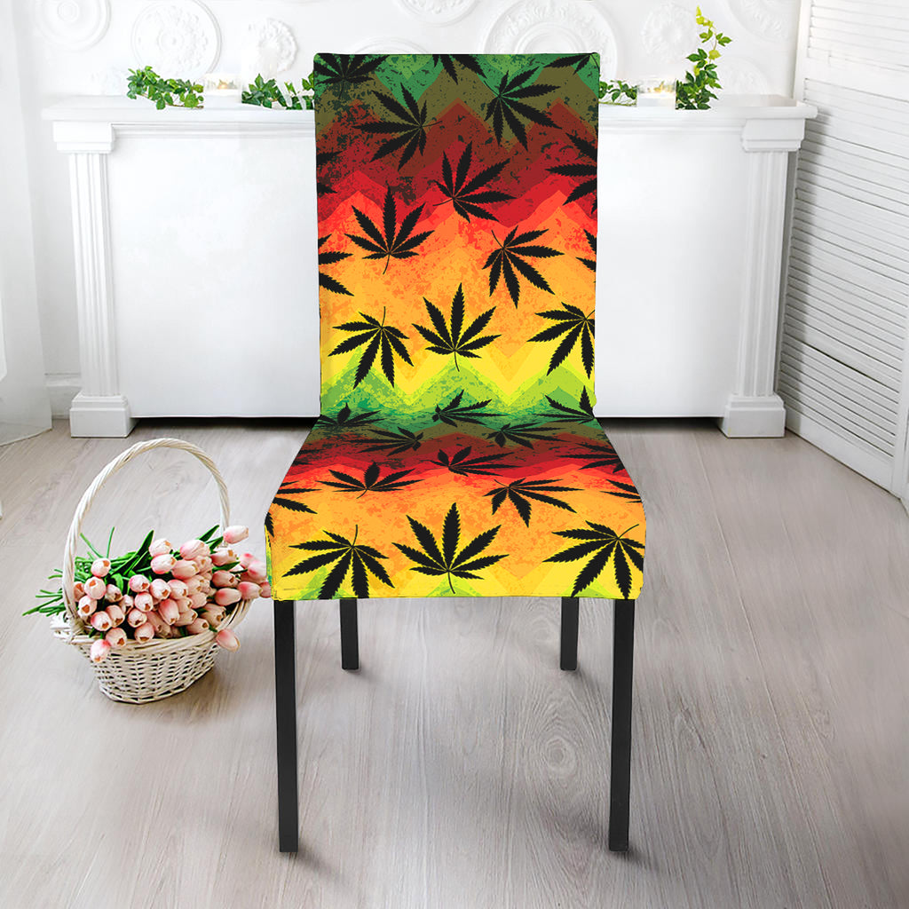 Cannabis Rasta Pattern Print Dining Chair Slipcover