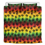 Cannabis Rasta Pattern Print Duvet Cover Bedding Set