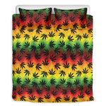 Cannabis Rasta Pattern Print Duvet Cover Bedding Set