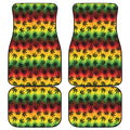 Cannabis Rasta Pattern Print Front and Back Car Floor Mats