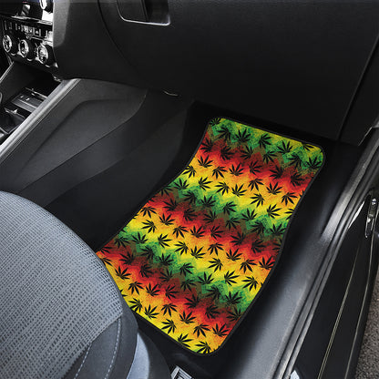 Cannabis Rasta Pattern Print Front Car Floor Mats