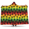 Cannabis Rasta Pattern Print Hooded Blanket