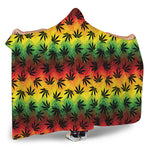 Cannabis Rasta Pattern Print Hooded Blanket