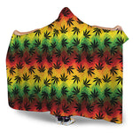 Cannabis Rasta Pattern Print Hooded Blanket