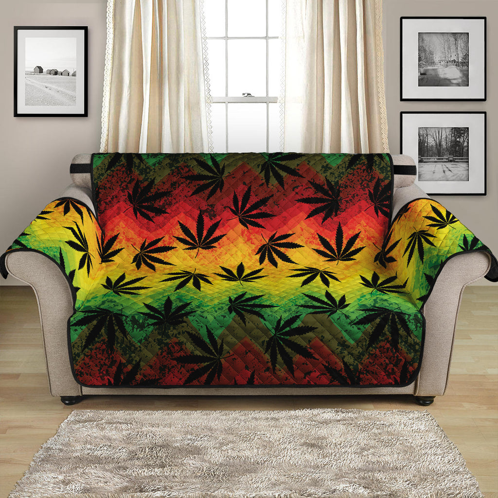 Cannabis Rasta Pattern Print Loveseat Protector