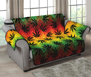 Cannabis Rasta Pattern Print Loveseat Protector