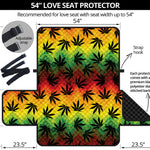 Cannabis Rasta Pattern Print Loveseat Protector