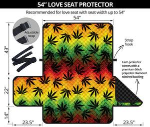 Cannabis Rasta Pattern Print Loveseat Protector