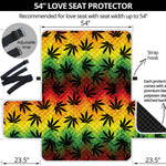 Cannabis Rasta Pattern Print Loveseat Protector