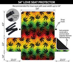 Cannabis Rasta Pattern Print Loveseat Protector