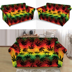 Cannabis Rasta Pattern Print Loveseat Slipcover