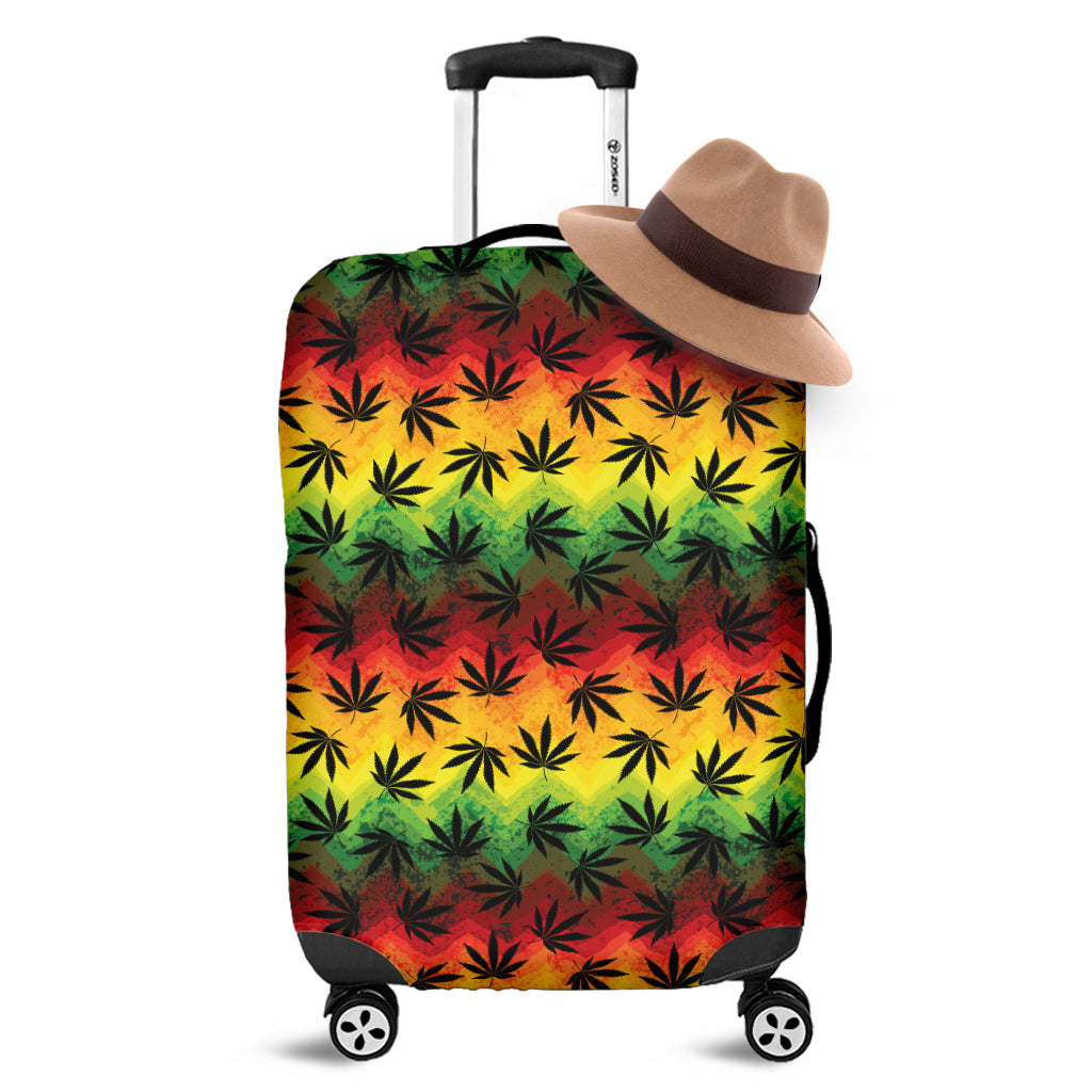 Cannabis Rasta Pattern Print Luggage Cover