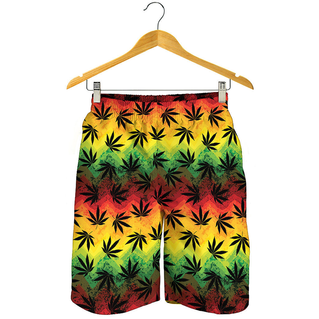 Cannabis Rasta Pattern Print Men's Shorts