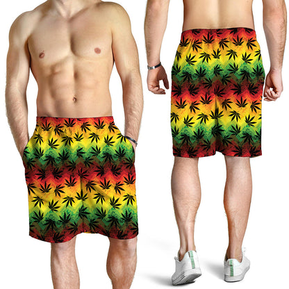 Cannabis Rasta Pattern Print Men's Shorts