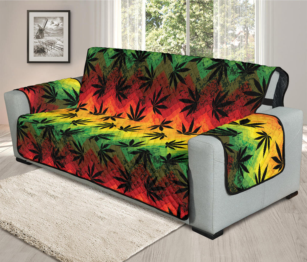 Cannabis Rasta Pattern Print Oversized Sofa Protector