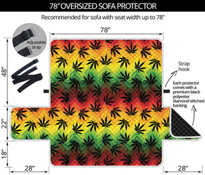 Cannabis Rasta Pattern Print Oversized Sofa Protector