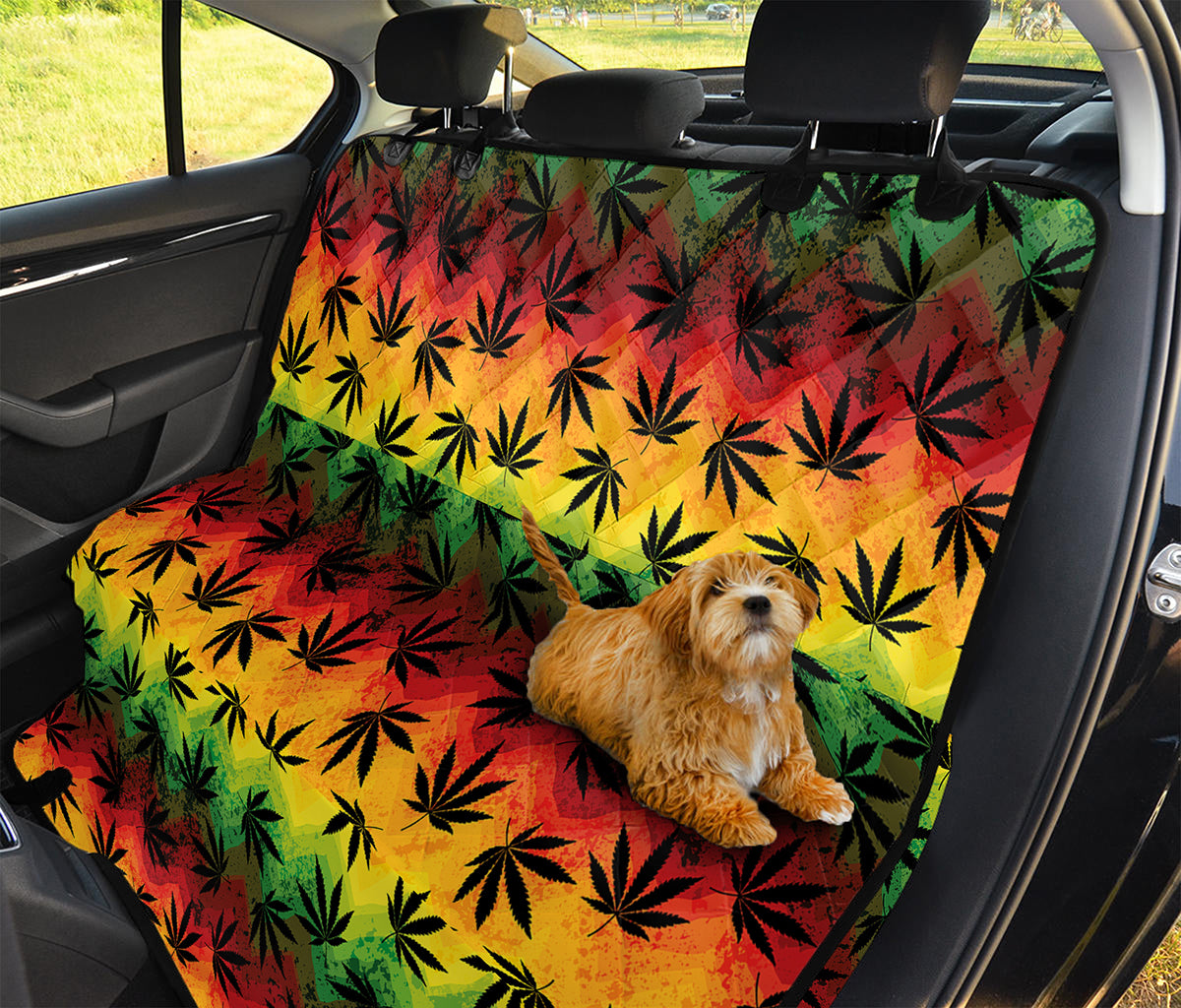 Cannabis Rasta Pattern Print Pet Car Back Seat Cover