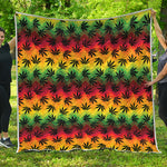 Cannabis Rasta Pattern Print Quilt