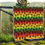 Cannabis Rasta Pattern Print Quilt