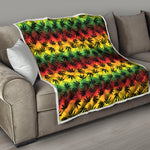 Cannabis Rasta Pattern Print Quilt