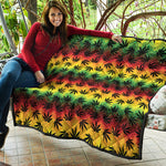 Cannabis Rasta Pattern Print Quilt