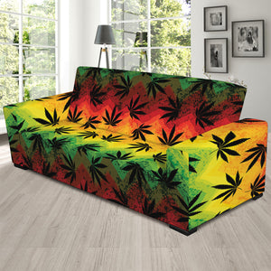 Cannabis Rasta Pattern Print Sofa Slipcover