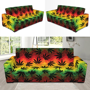 Cannabis Rasta Pattern Print Sofa Slipcover