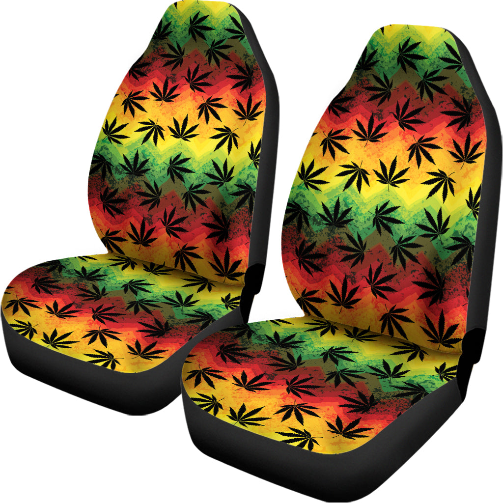 Cannabis Rasta Pattern Print Universal Fit Car Seat Covers