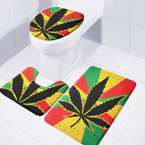 Cannabis Rasta Print 3 Piece Bath Mat Set